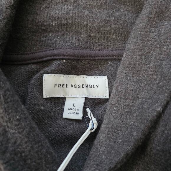 Free Assembly Men's Jacquard Rib Shawl Collar Pullover Black / Brown Size L NWT - Picture 2 of 14